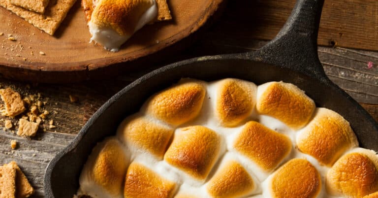 Trempette S'mores sur le feu de camp